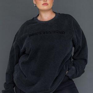 Fearlessness Activewear Crew Neck Sweatshirt Black Curve