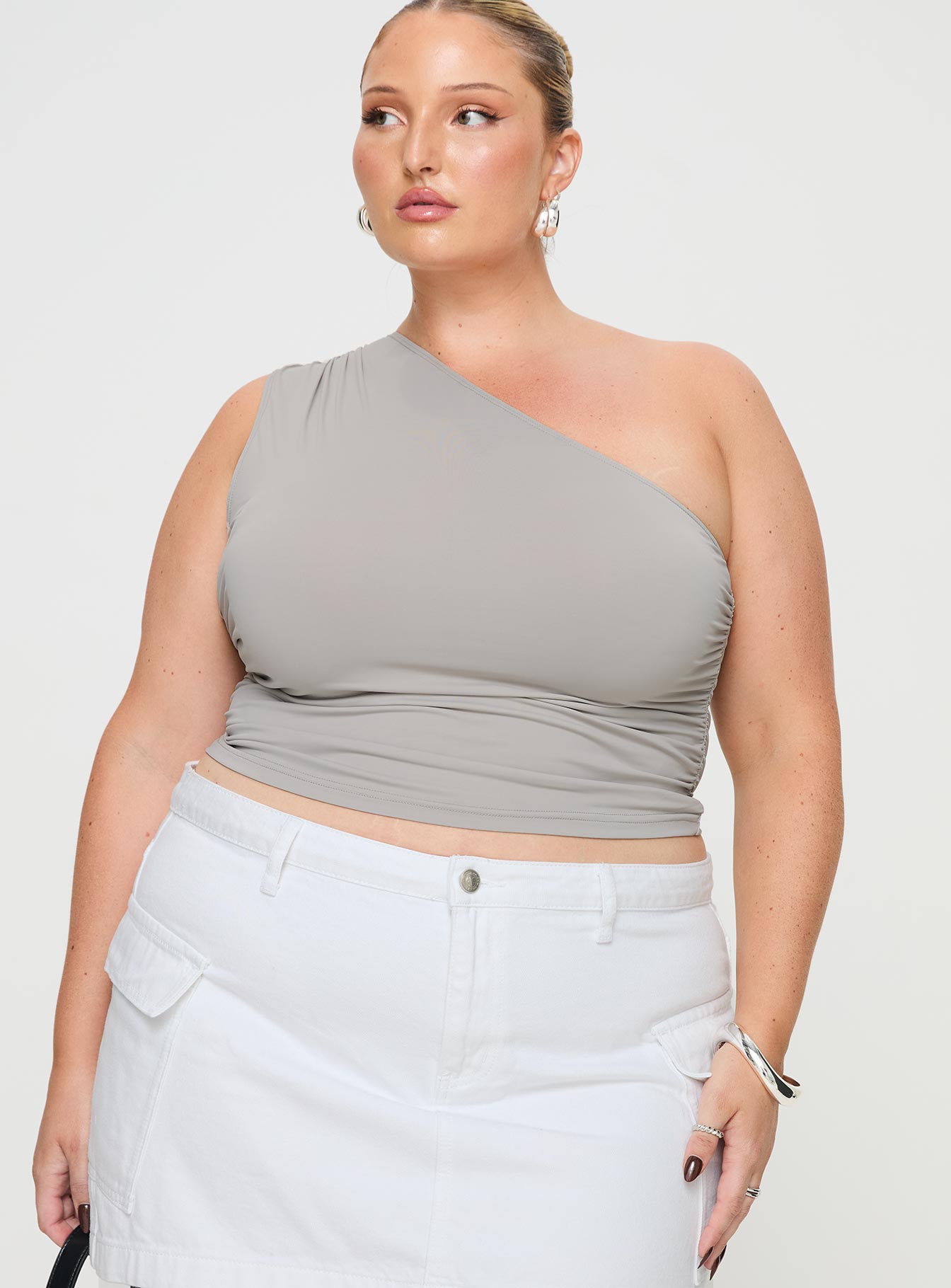 Annem One Shoulder Top Grey Curve - Image 2