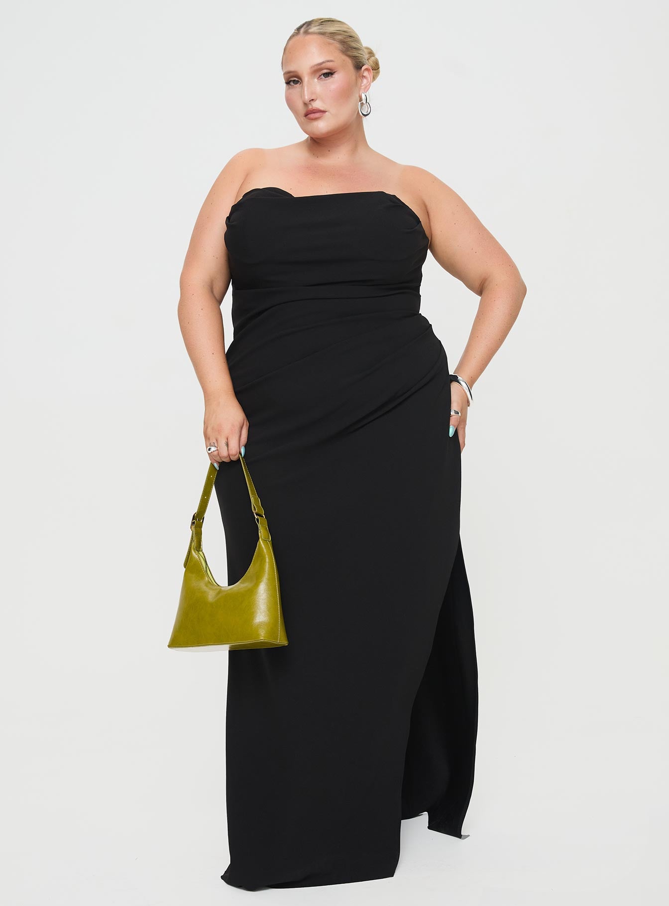 Ferri Strapless Maxi Dress Black Curve - Image 2