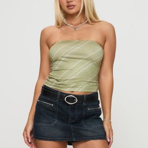 Lafina Zip Mini Skort Dark Wash Denim