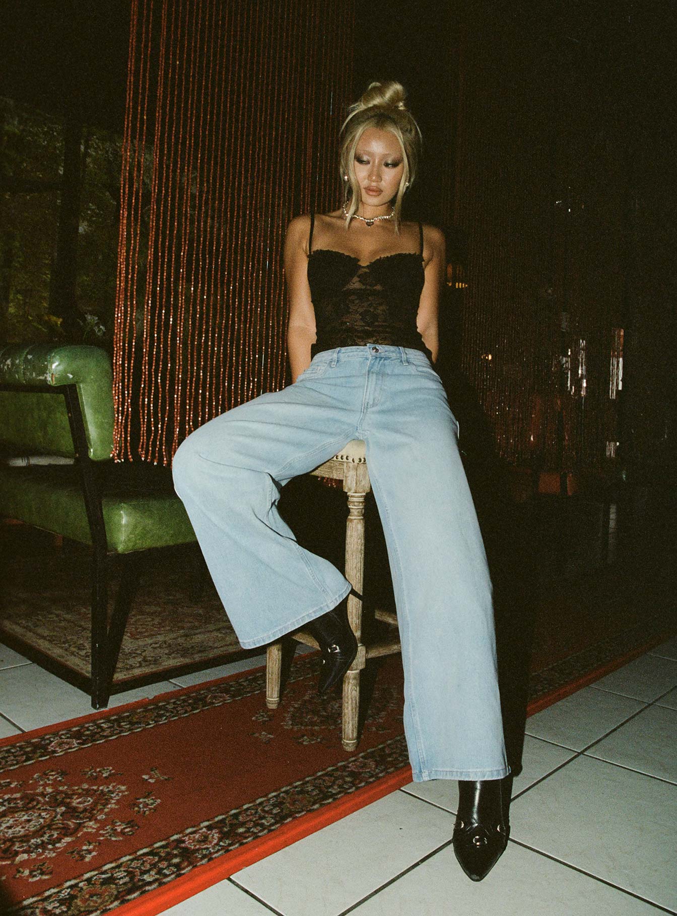 Ramos Low Rise Wide Leg Jeans Light Blue Wash Petite - Image 10