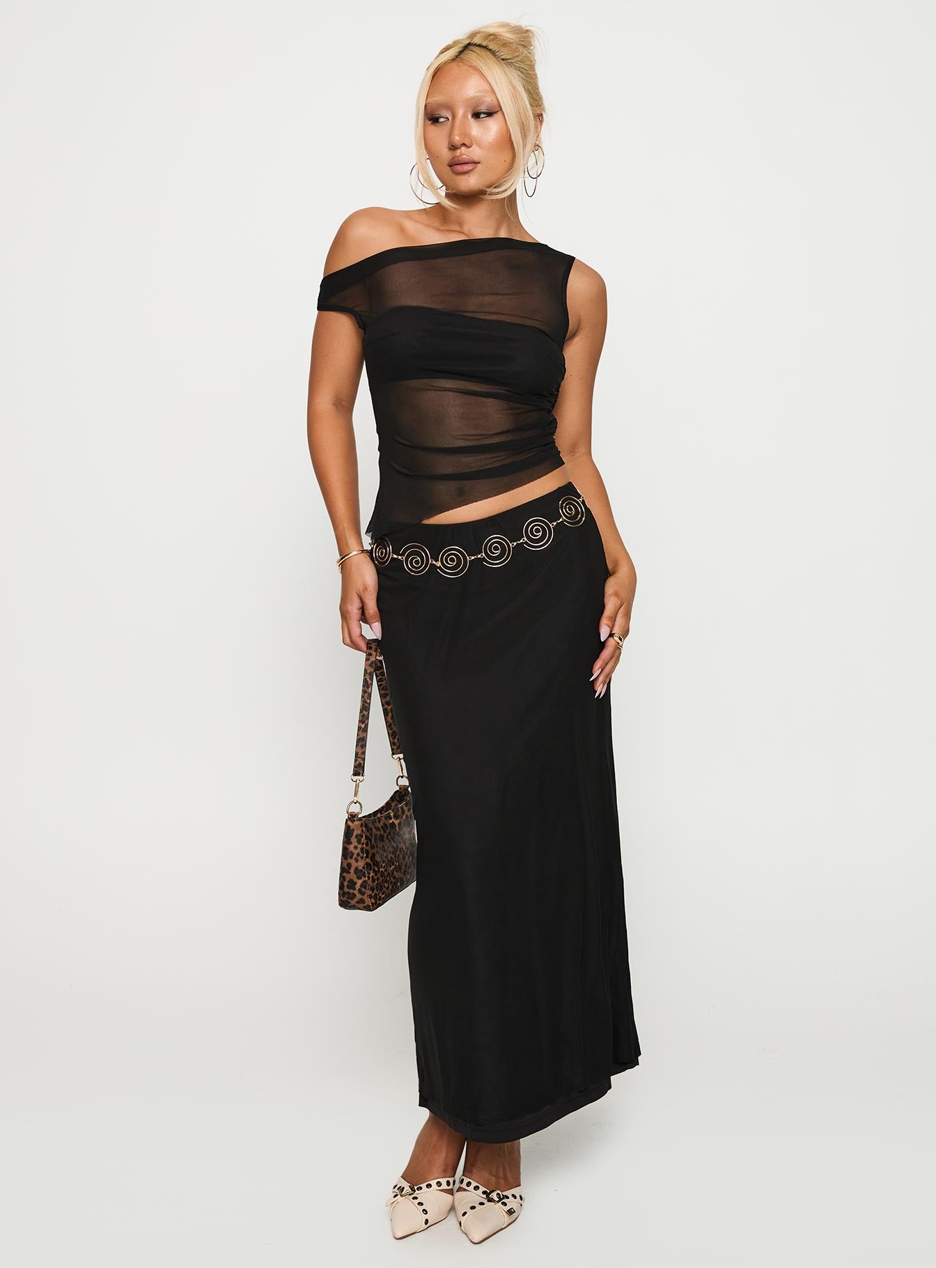 Aristocrat One Shoulder Mesh Set Black - Image 2
