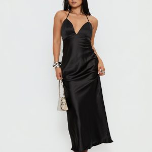 Nayani Halter Maxi Dress Black