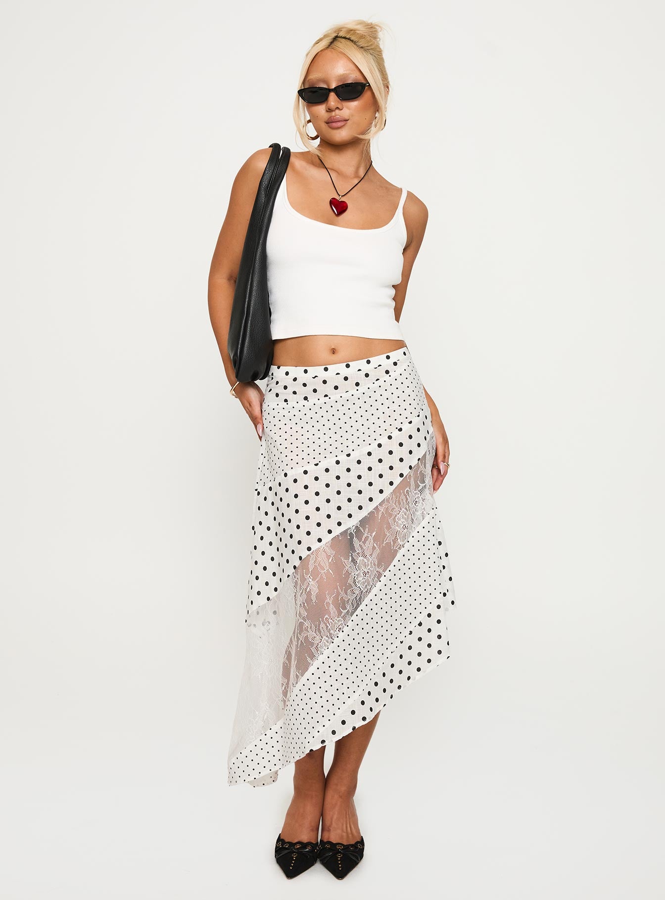 Rennar Maxi Skirt White / Polka Dot Petite - Image 7