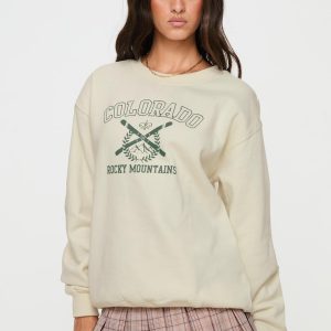 Rocky Crew Neck Sweatshirt Cream