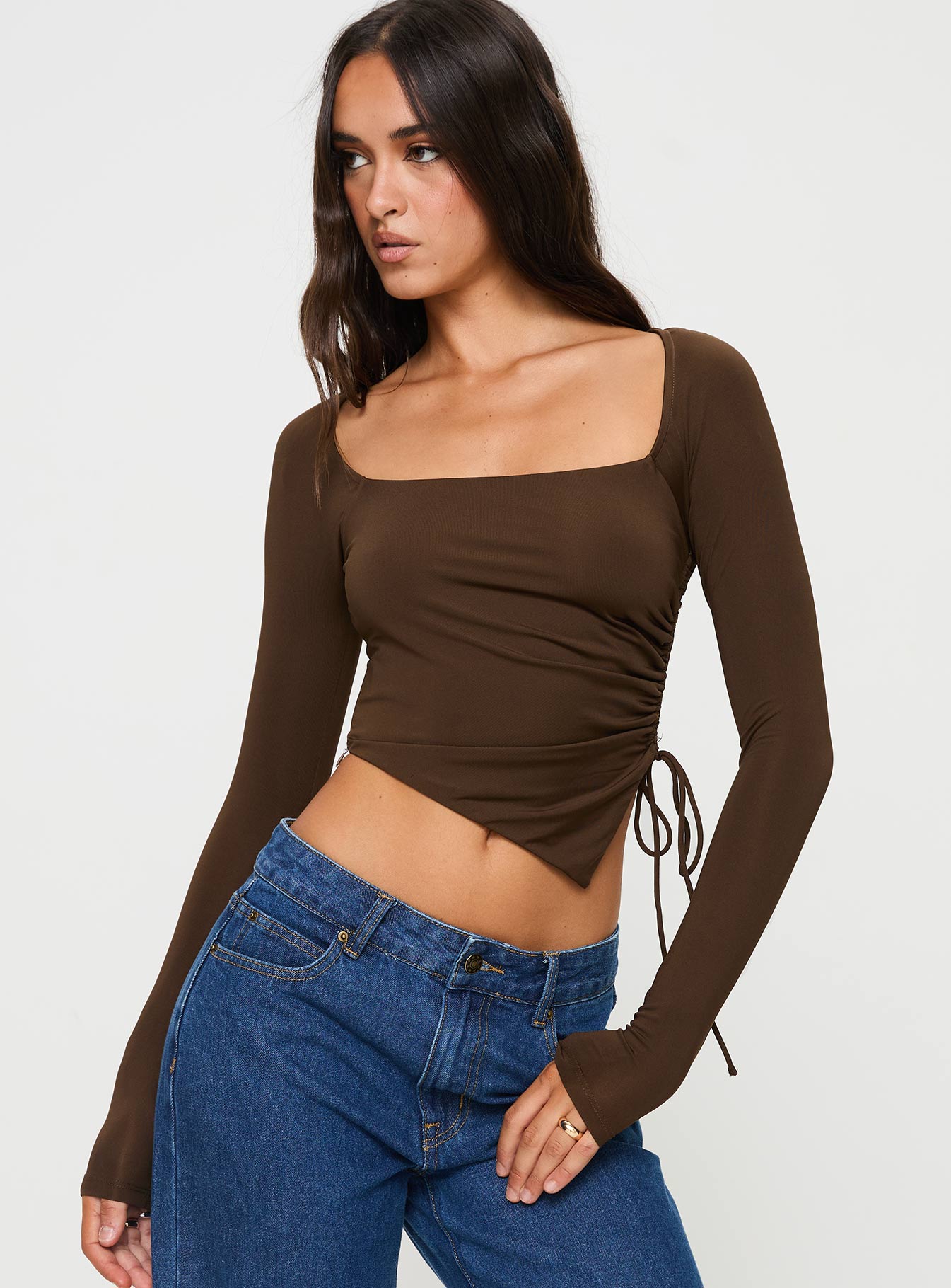 Take Me On Long Sleeve Top Brown - Image 2
