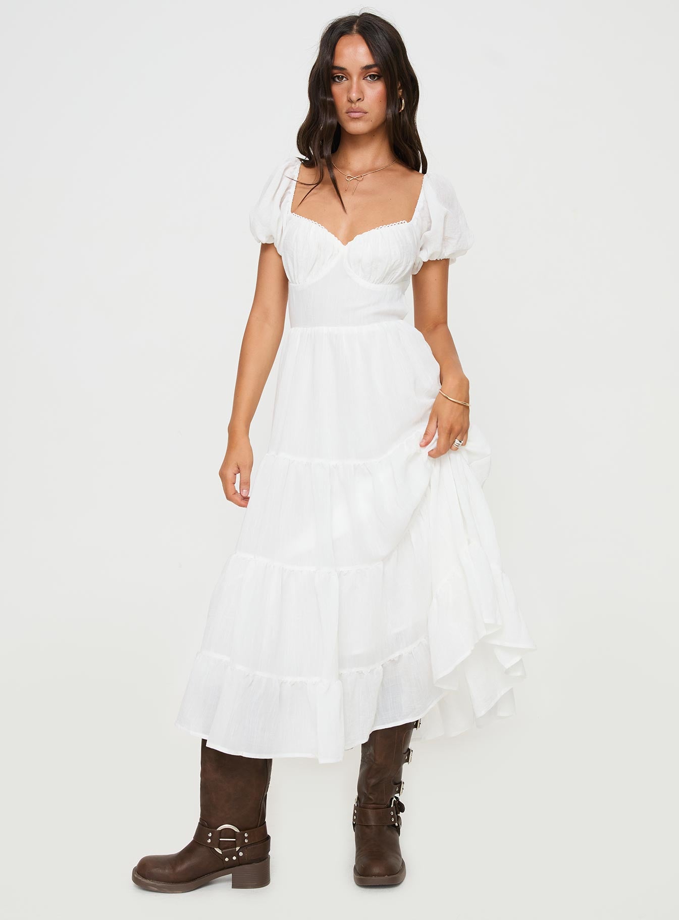 Danny Midi Dress White - Image 2
