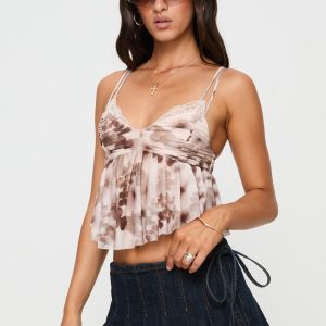 Corella Top Beige Floral