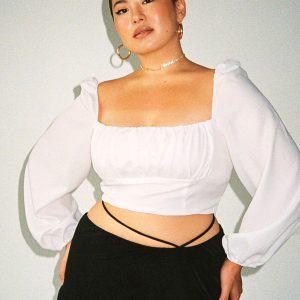 Ariah Long Sleeve Top White Curve Eco