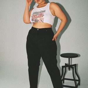 Zaiden Straight Leg Jeans Black Denim Curve