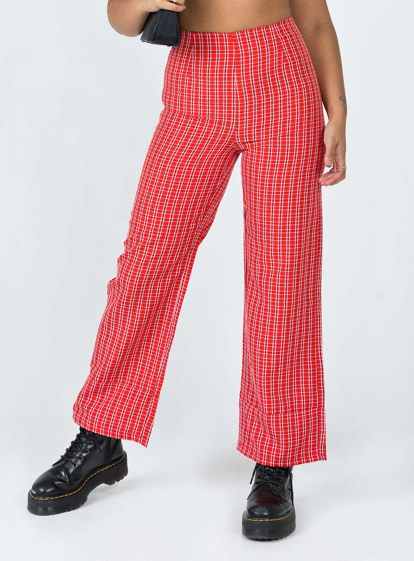 Euros Pants Red Tartan - Image 3