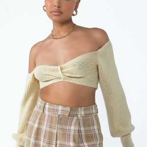 Miller Knot Front Sweater Cream