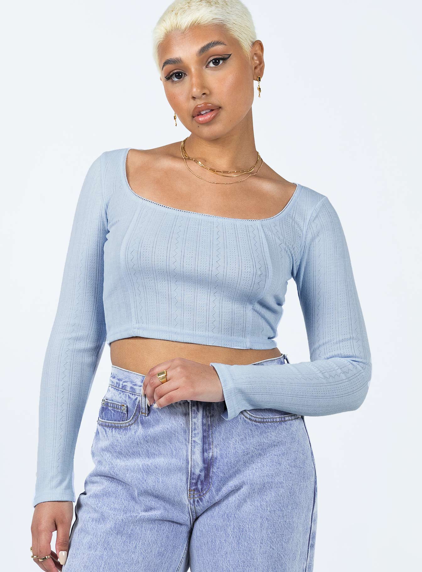 Ajani Long Sleeve Top Blue - Image 2