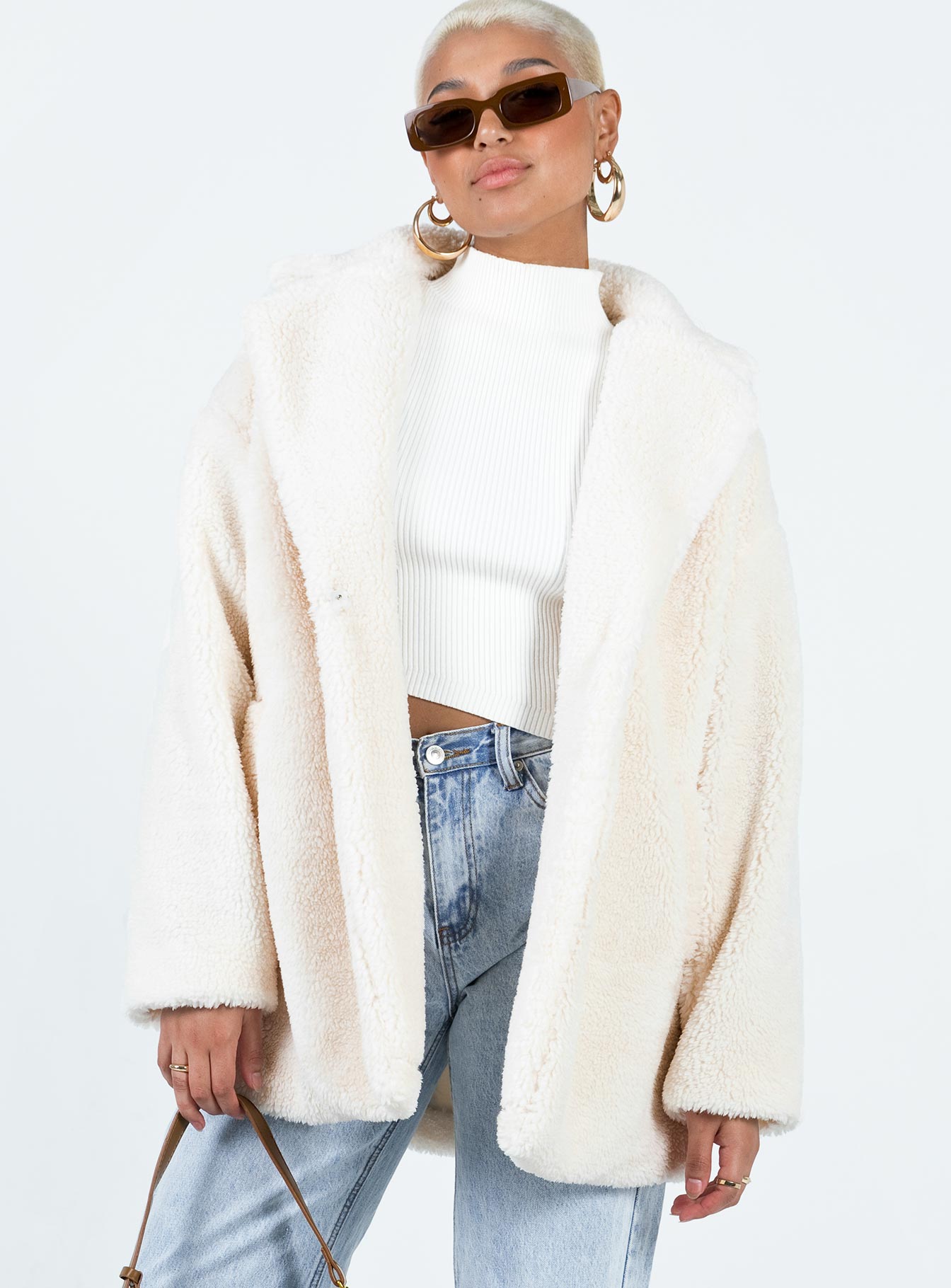 Wirilda Shearling Coat Cream - Image 2