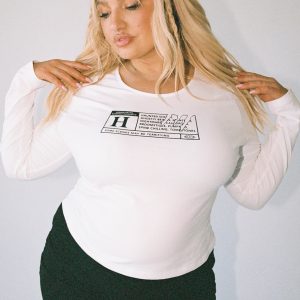 Horror Night Long Sleeve Top White Curve