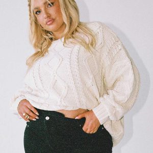 Anaya Oversized Sweater Beige Curve