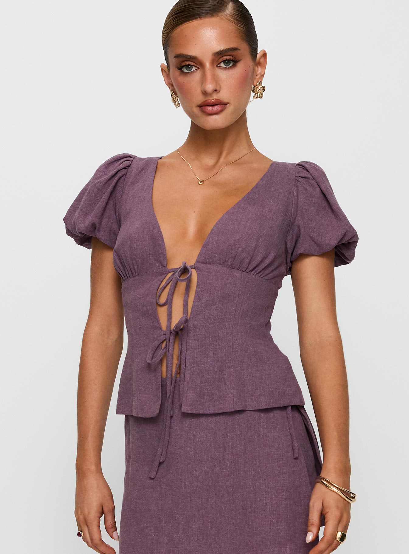 Wilhelmina Blouse Top Mauve - Image 2