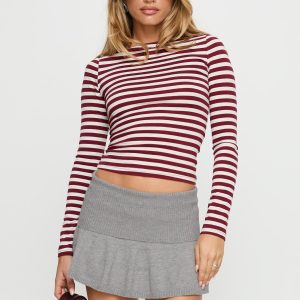 Karmia Knit Foldover Mini Skirt Grey