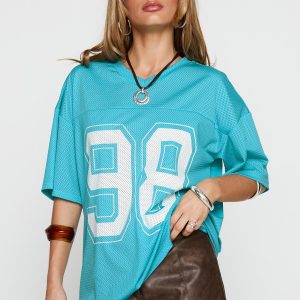 98 Sports Oversized Graphic Tee Blue
