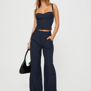 Briana Set Navy Pinstripe