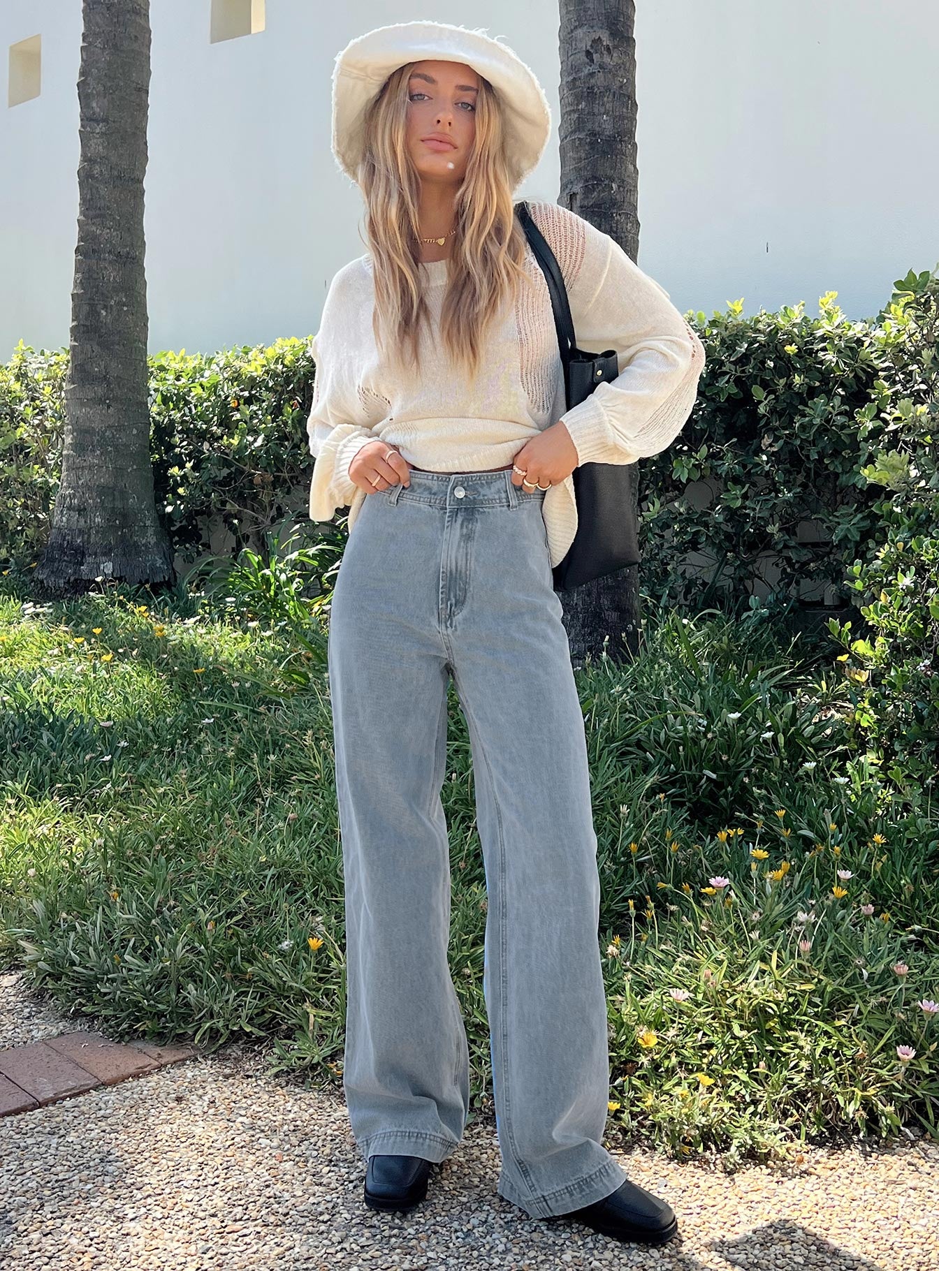 Tari Wide Leg Jeans Light Wash Denim