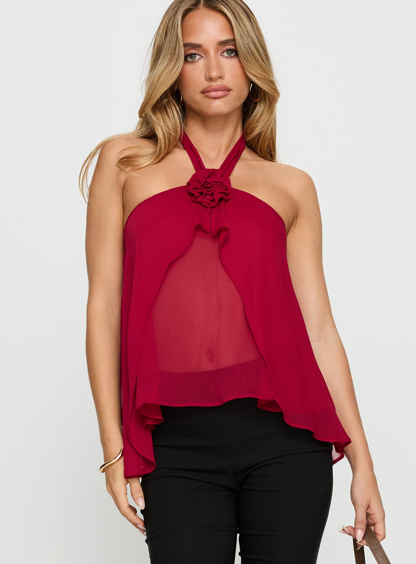 Zoanne Chiffon Layered Top Guava - Image 2