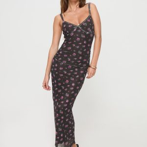 Cotter Maxi Dress Black Floral