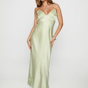 Cyrielle Embroidered Maxi Dress Sage