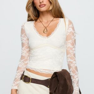 Pitter Long Sleeve Top Cream