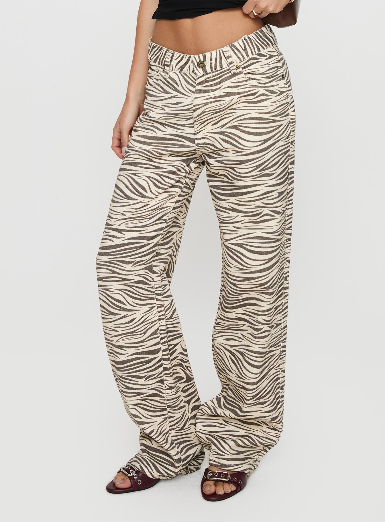 Top Model Low Rise Straight Leg Jeans Zebra - Image 2