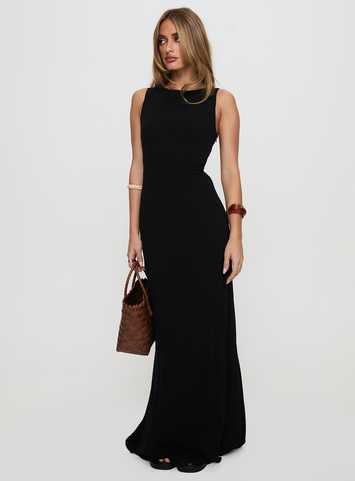 Ace Of Hearts Backless Maxi Dress Black - Image 2
