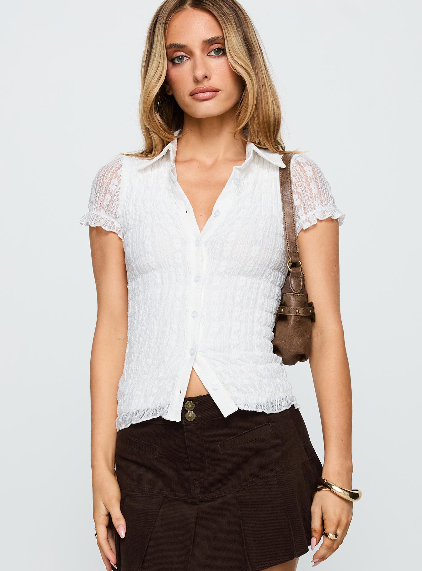 Melaniya Button Up Top White - Image 2
