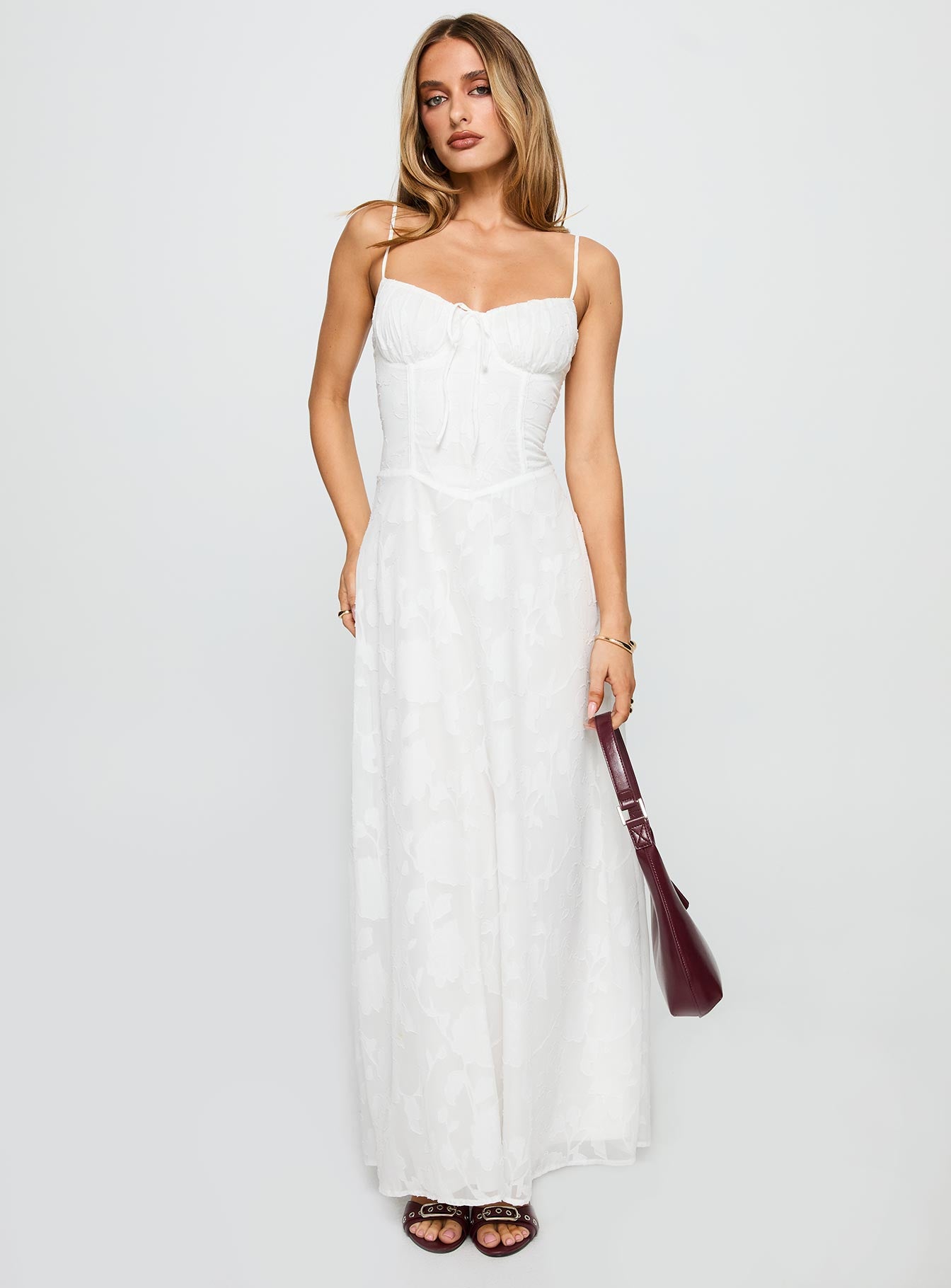Kosetta Burnout Maxi Dress White - Image 2