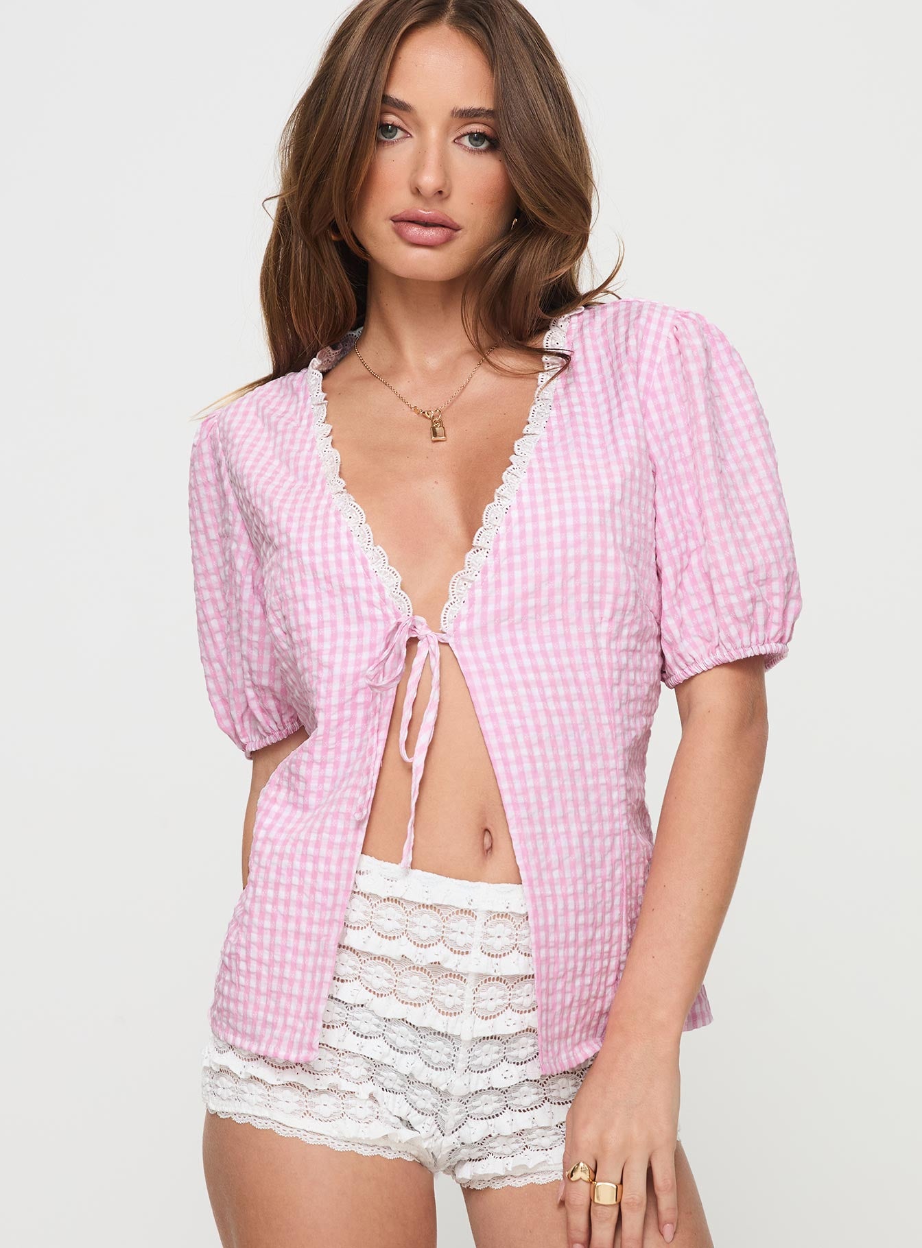 Sez Top Pink Gingham - Image 2