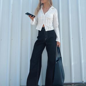 Boorala Wide Leg Jeans Dark Wash Denim