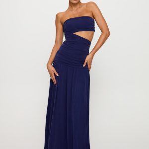Grandeur Strapless Maxi Dress Navy
