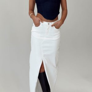 Batkins Maxi Skirt Cream Denim