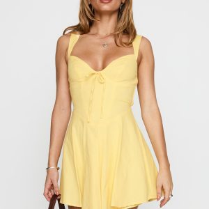 Little White Lies Mini Dress Lemon