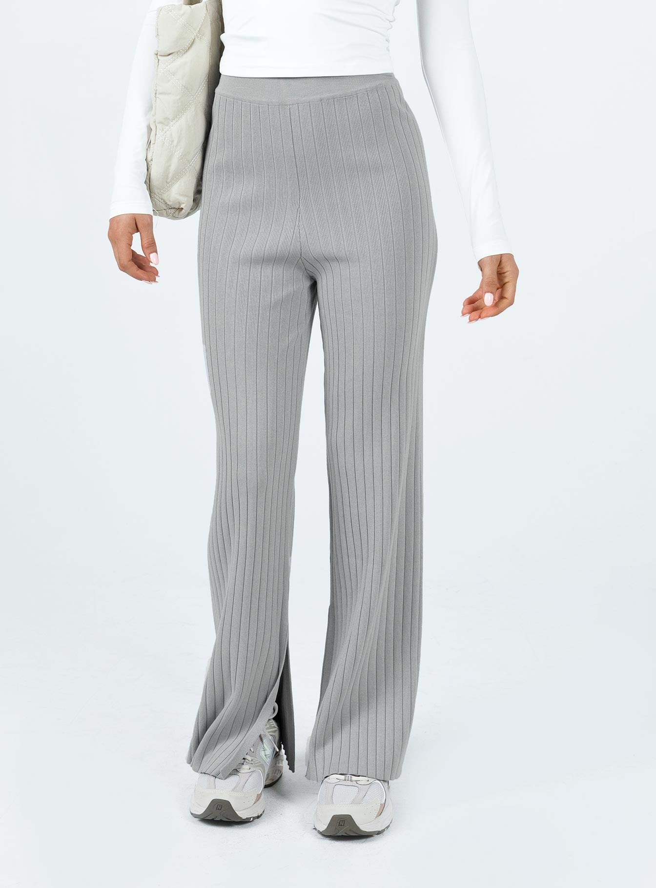 Allen Ribbed Pants Grey - Image 2