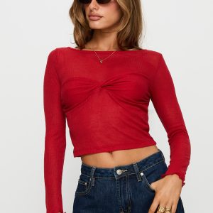 November Long Sleeve Top Red