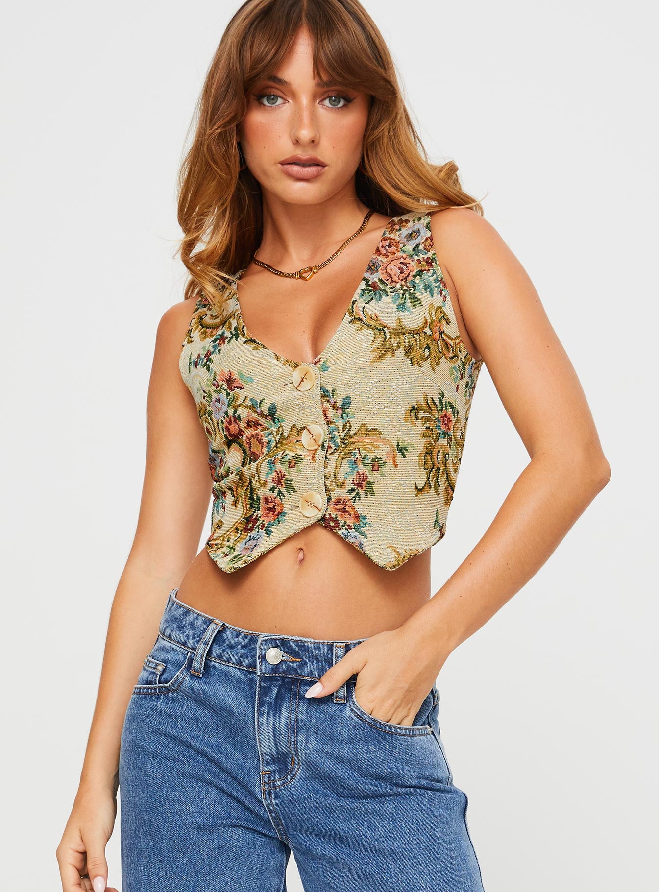 Brinna Jacquard Vest Top Multi - Image 2