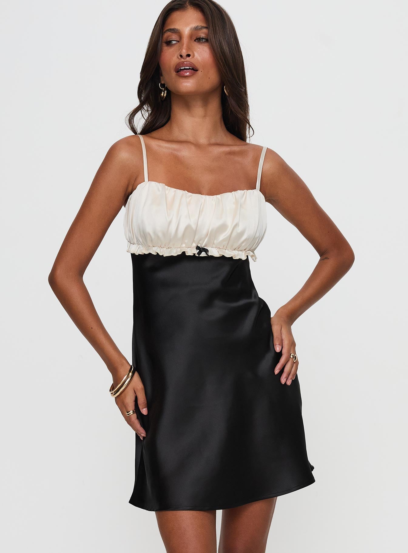 Cacciatore Mini Dress Black / Cream - Image 2