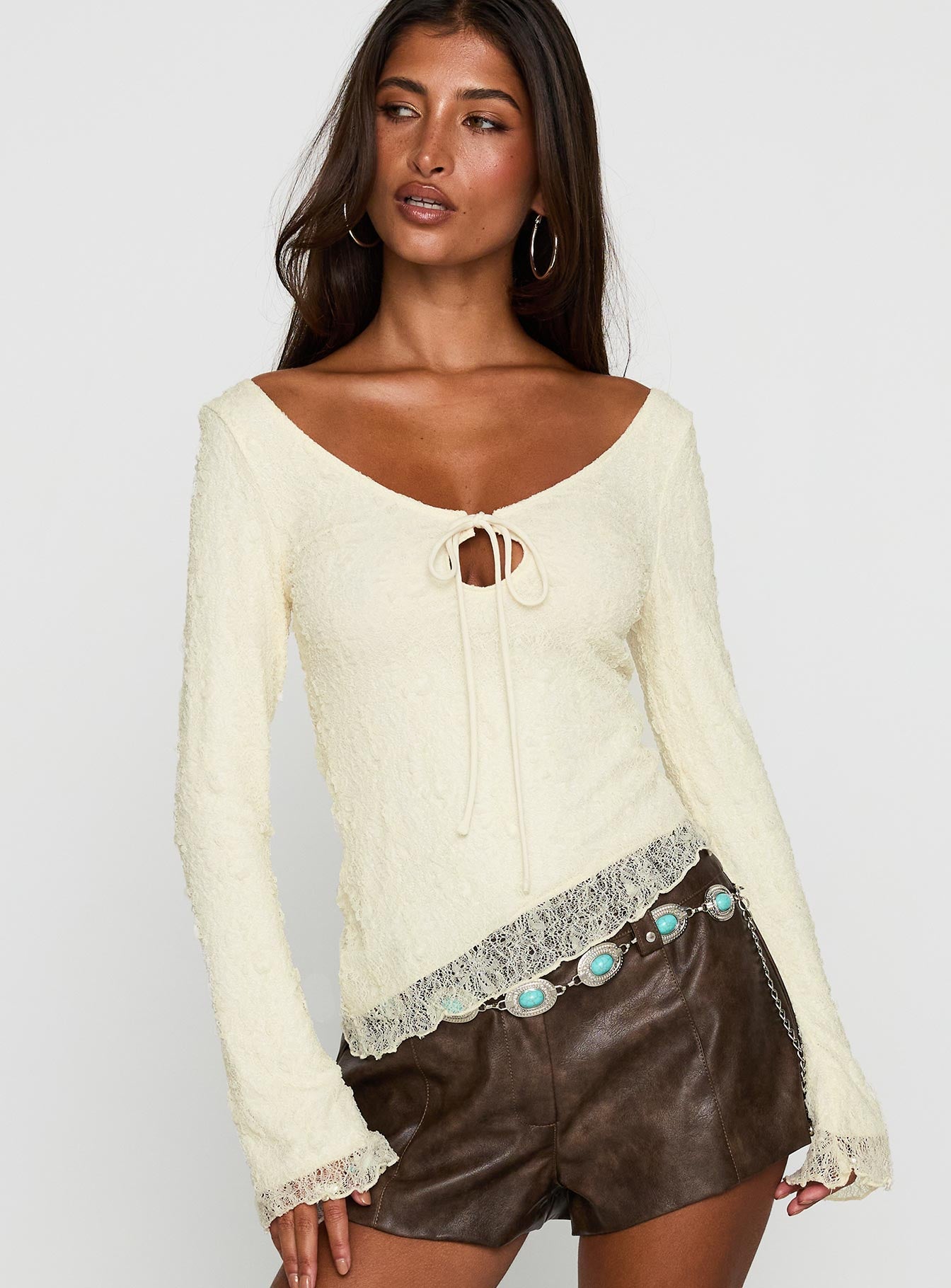 Hyacinthe Long Sleeve Top Cream - Image 2
