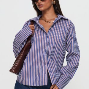 Trillian Long Sleeve Top Navy Stripe