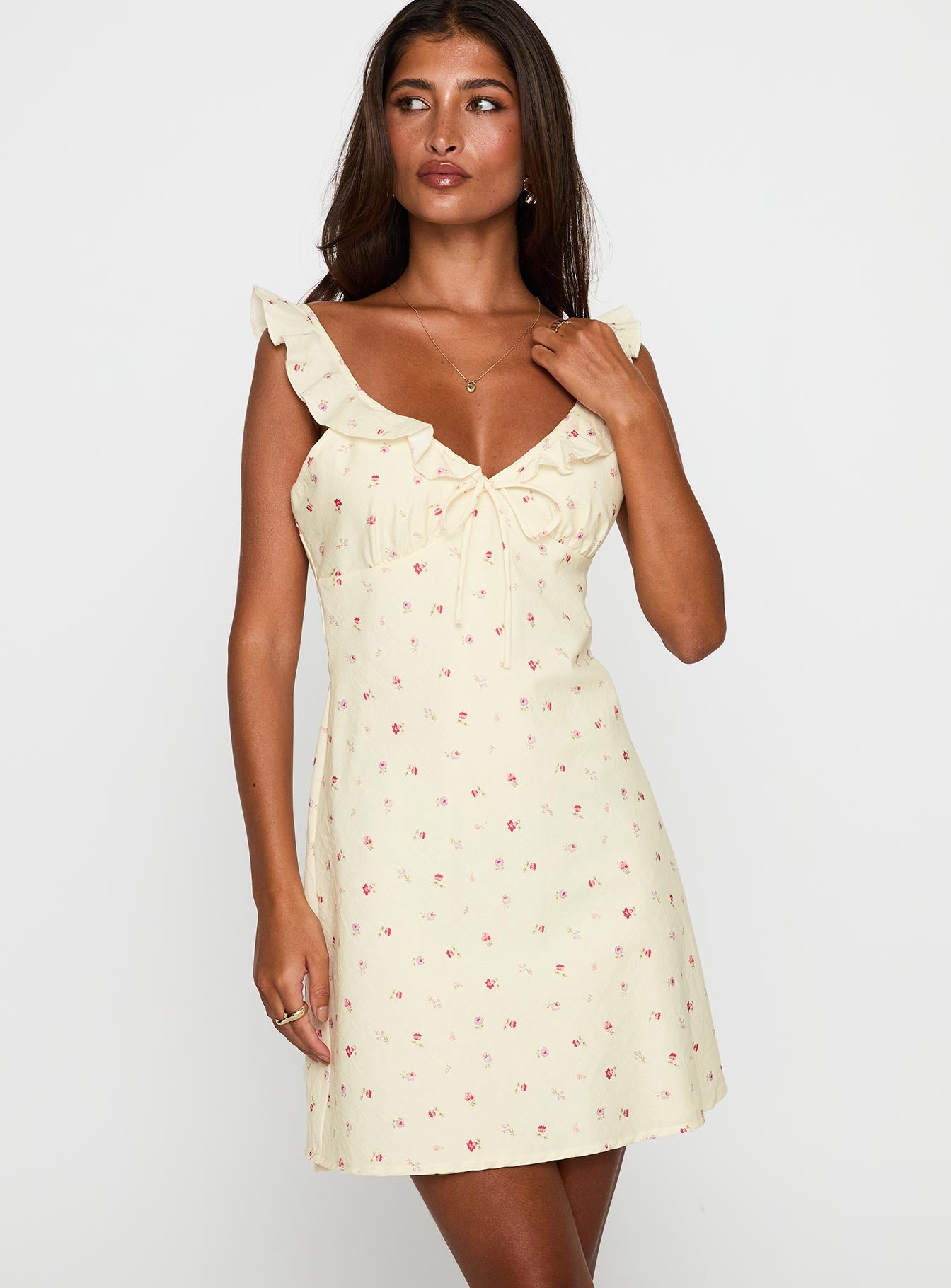 Tattoo Kisses Frill Mini Dress Floral - Image 2