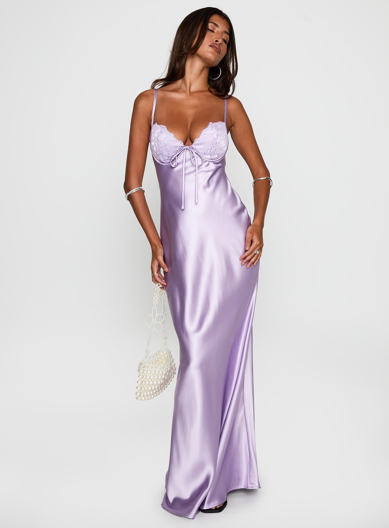 Fadyen Bias Cut Maxi Dress Lilac - Image 2