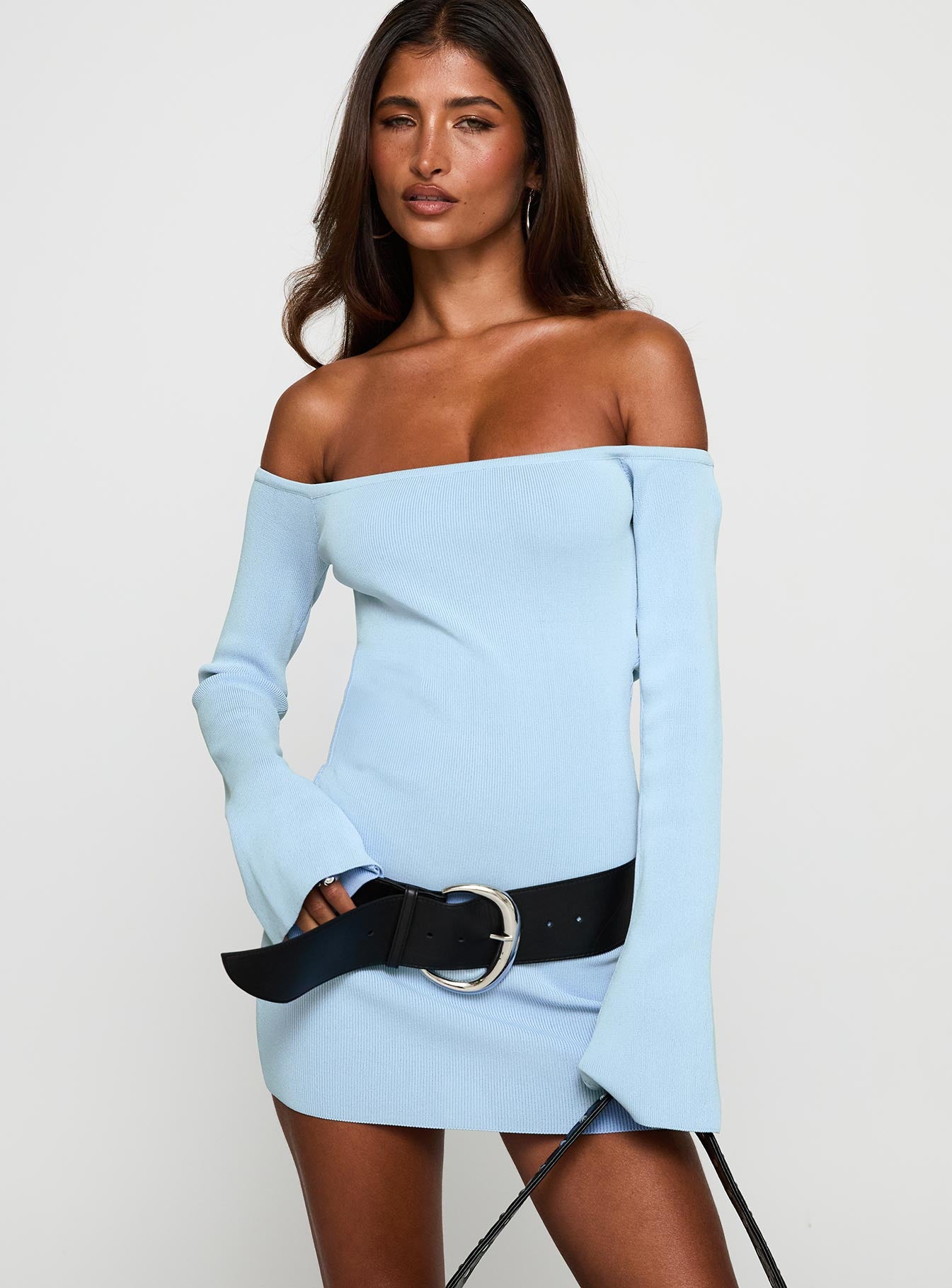 Parisa Long Sleeve Mini Dress Blue - Image 2