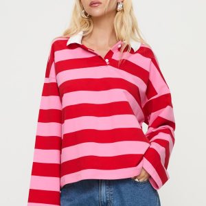Felivand Collared Sweater Pink / Red