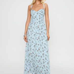 Izebella Maxi Dress Blue Floral