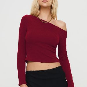 Malian Long Sleeve Top Burgundy